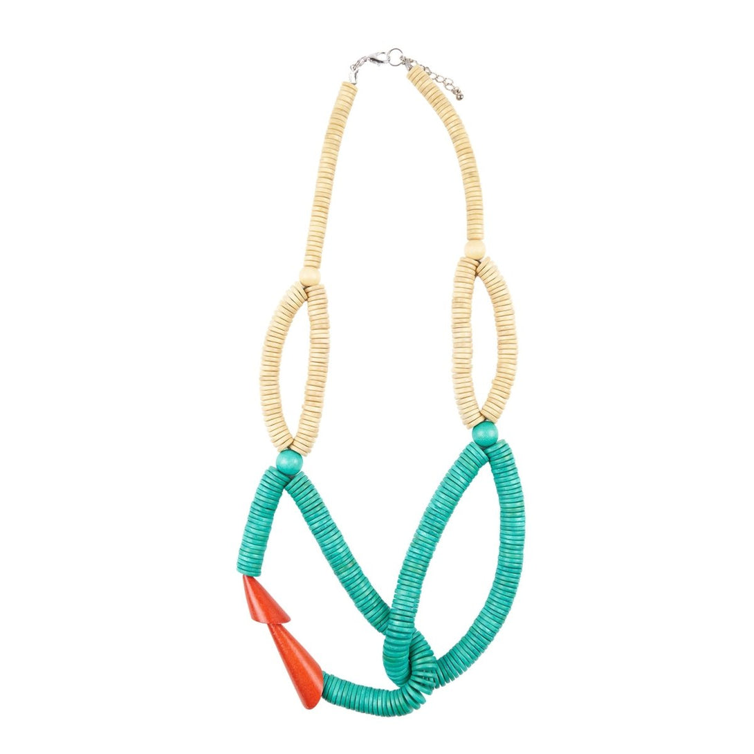 Collana Legno Corta Wat Pho - smeraldo - Bijondo