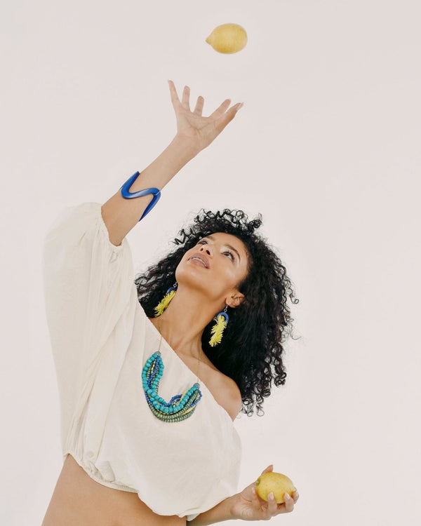 Collana Legno Lunga Chefchaouen - fucsia - Bijondo