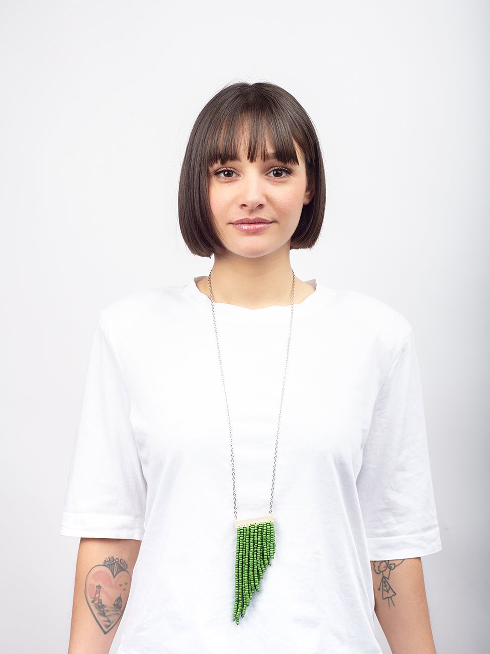 Collana Legno Lunga Ciondolo Trinidad - verde - Bijondo