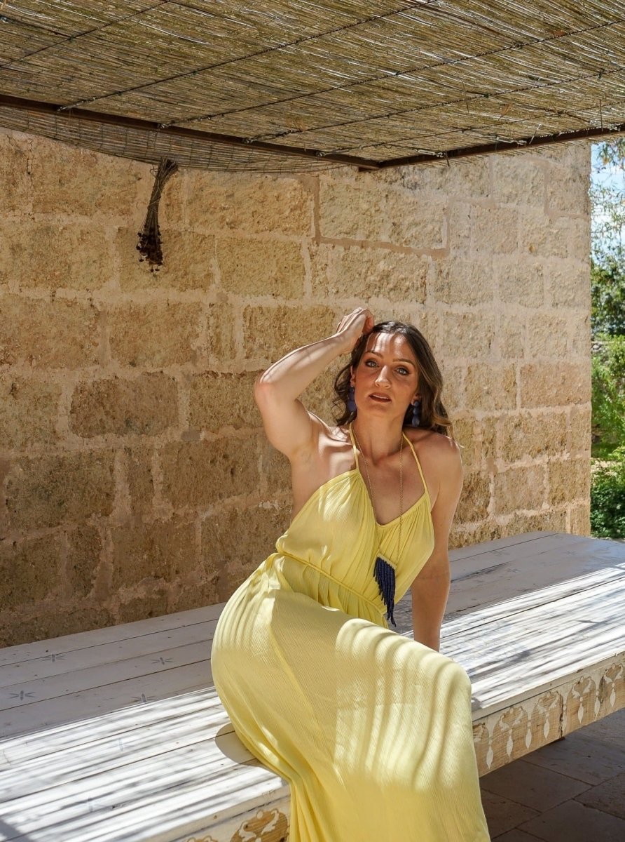 Collana Legno Lunga Ciondolo Trinidad - viola - Bijondo