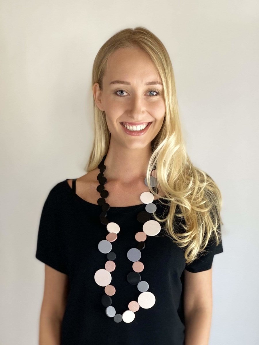 Collana Legno Lunga Kiribati - rosso - Bijondo