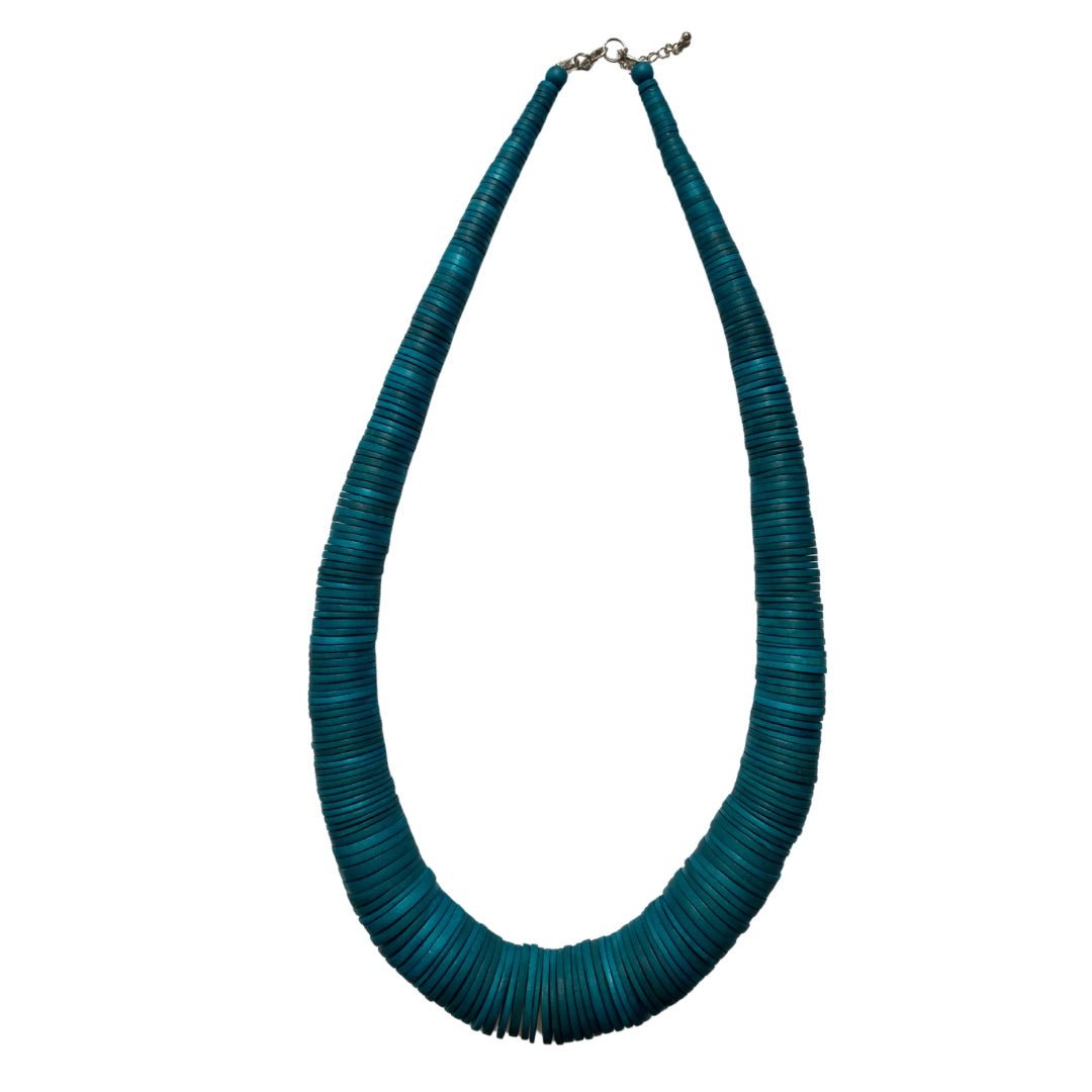 Collana Legno Lunga Taj Mahal - petrolio - Bijondo