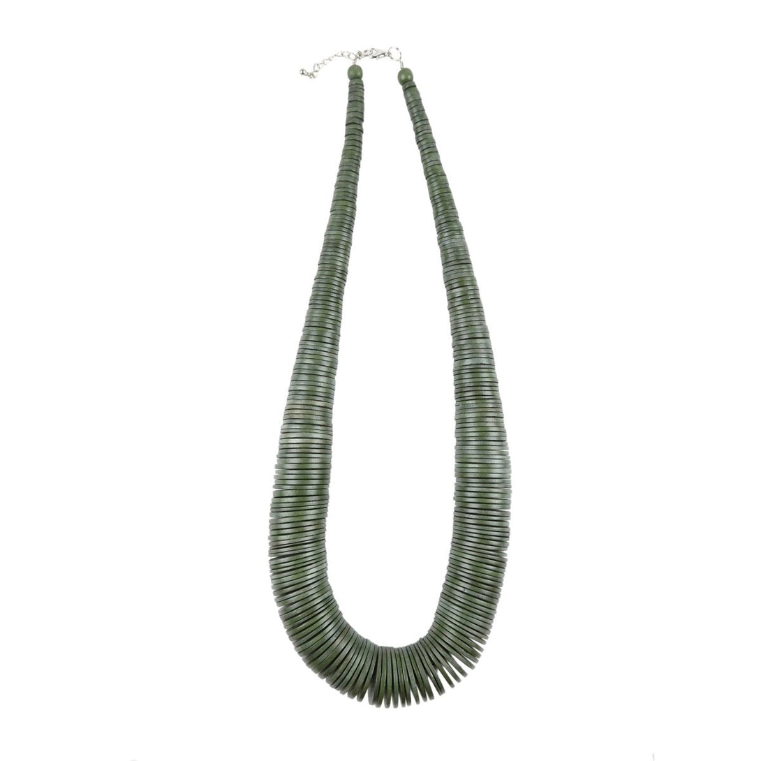Collana Legno Lunga Taj Mahal - verde - Bijondo