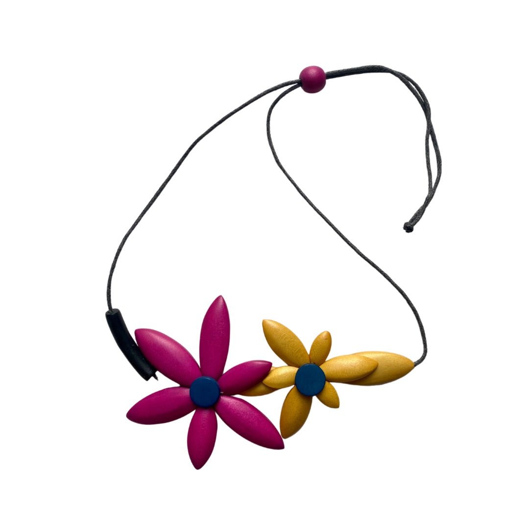 Collana Legno Regolabile Keukenhof - magenta - Bijondo