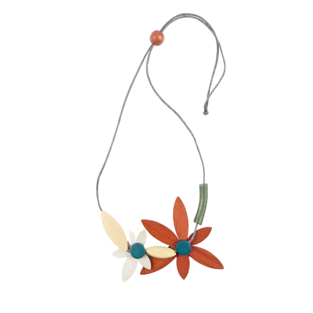 Collana Legno Regolabile Keukenhof - arancione - Bijondo