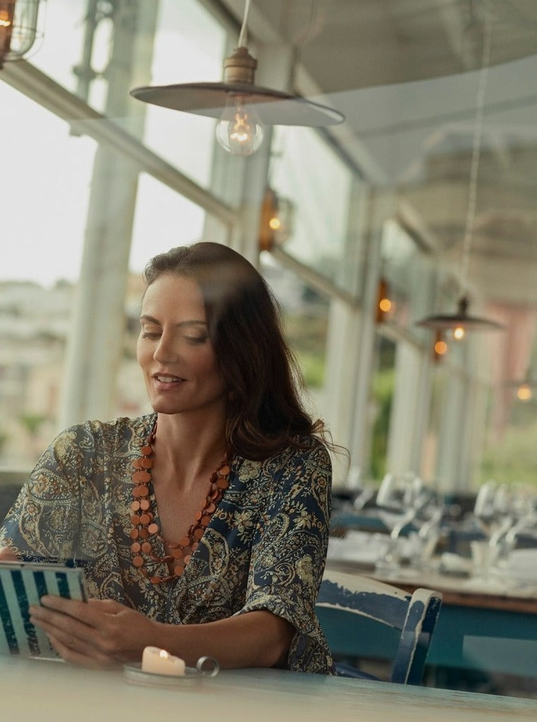 Collana Little Italy legno - marrone - Bijondo