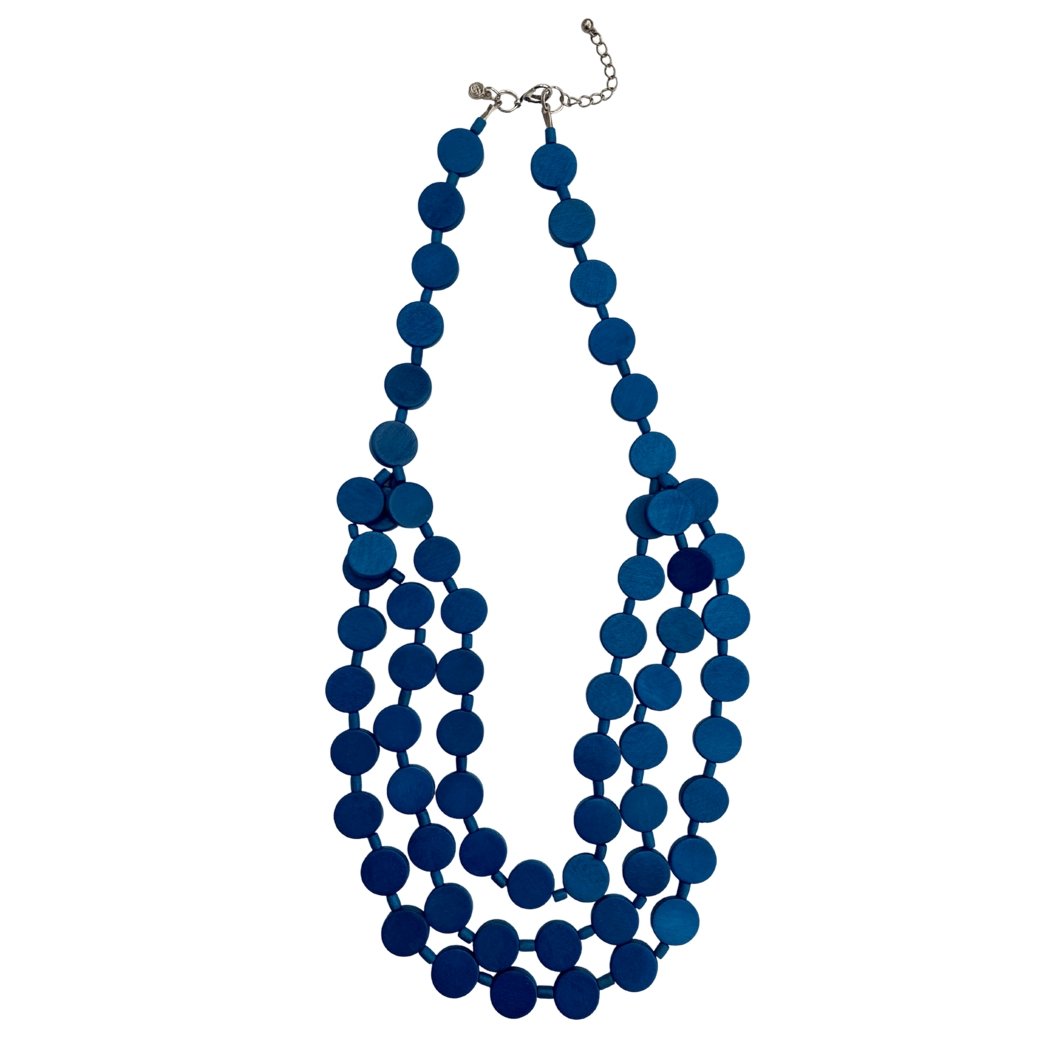 Collana Little Italy legno - blu - Bijondo