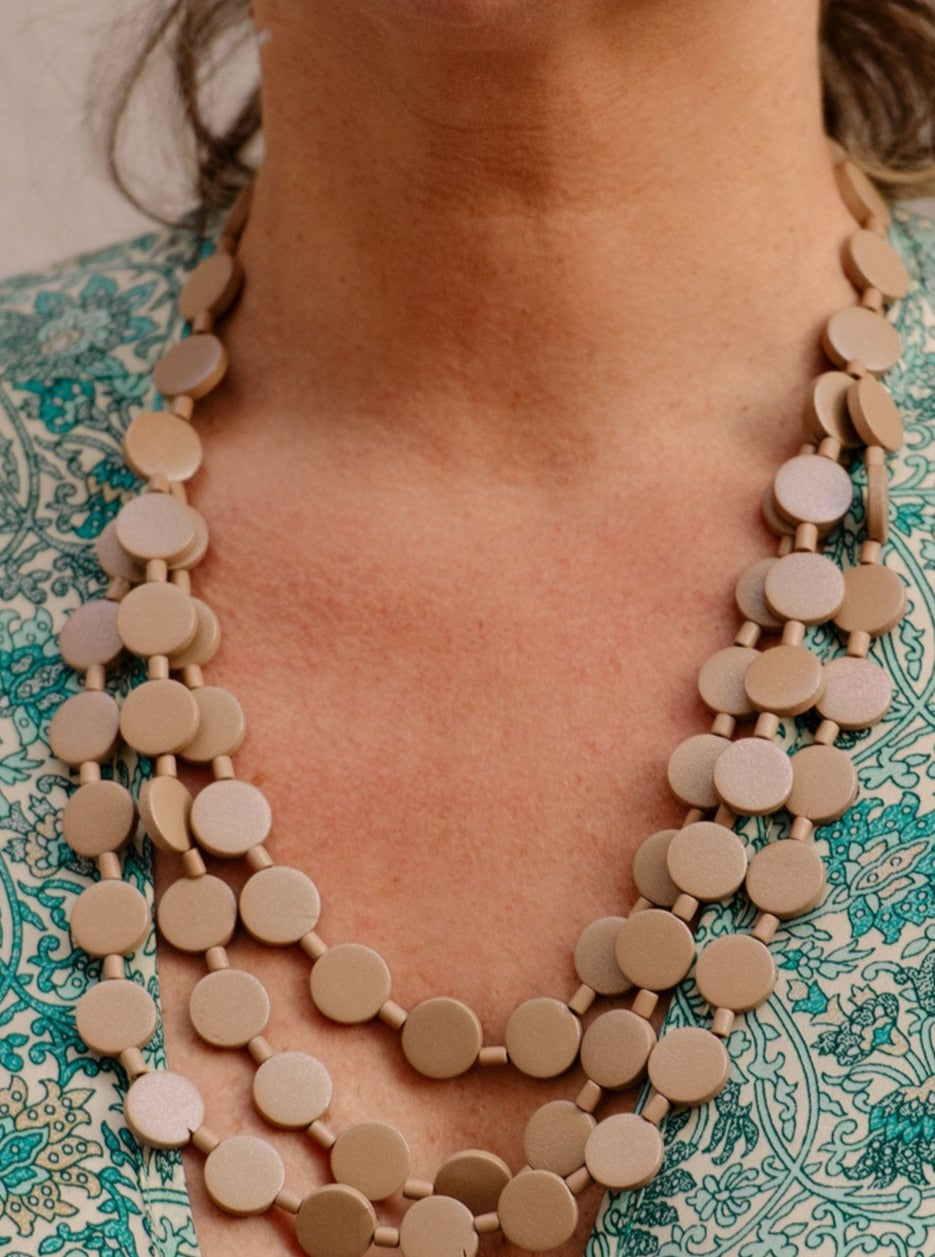 Collana Little Italy legno metallic-rame-Bijondo