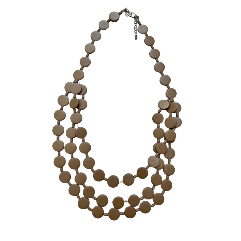 Avalaya Collana Etnica In Legno Naturale Con Bottone E Perline - Lunghezza 46 Cm, Chiusura Bottone E Anello - 4
