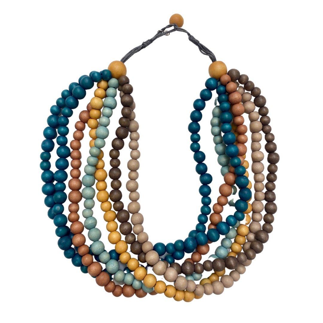 Collana Madagascar legno-celeste-Bijondo