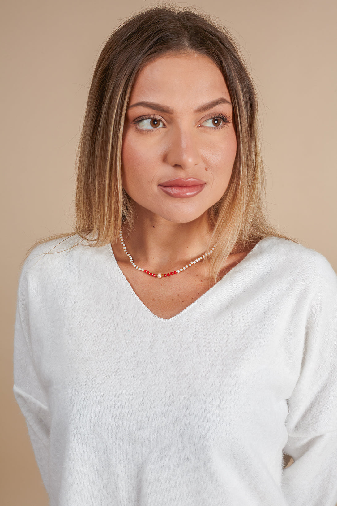 Collana Perla con perline di vetro-collana-Bijondo-Rosso-Bijondo