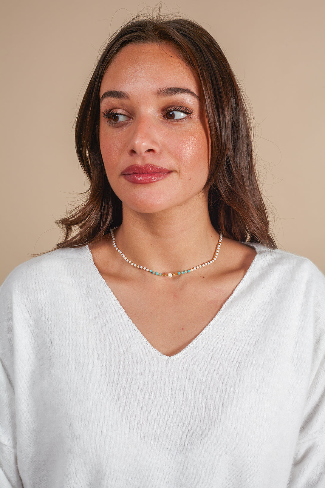 Collana Perla con perline di vetro-collana-Bijondo-Turchese-Bijondo