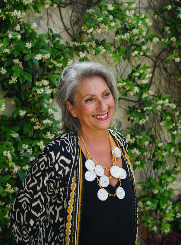 Collana Porta Venezia legno - bianco screziato - Bijondo