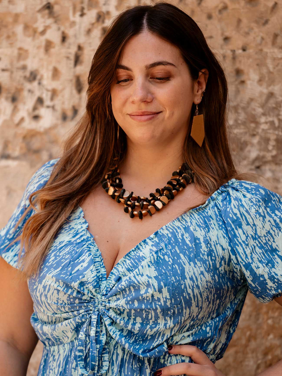 Collana Roma legno metallic-collana-Bijondo-oro-Bijondo