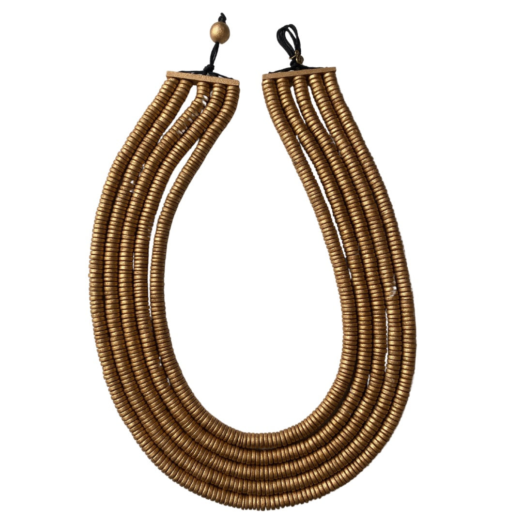 Collana Samoa legno metallic oro-oro-Bijondo