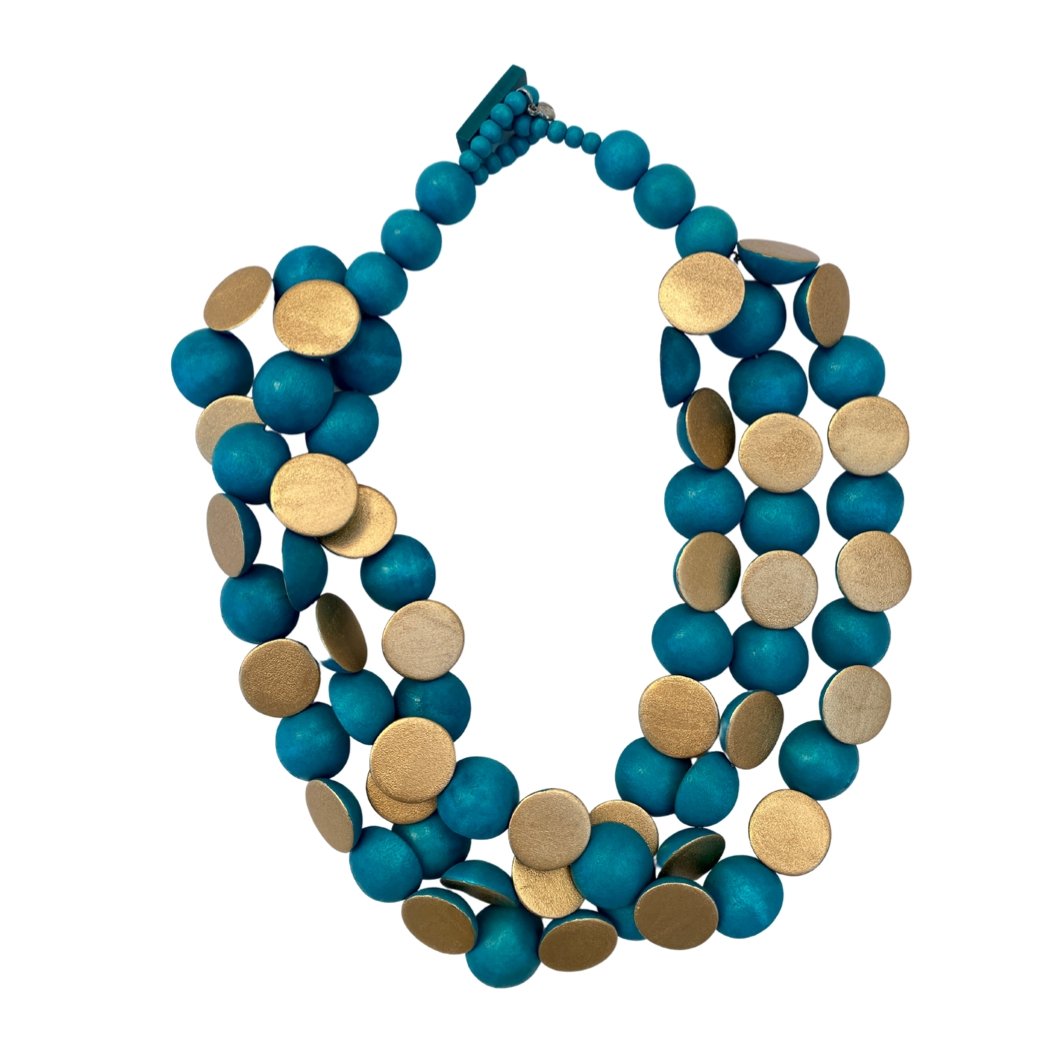 Collana Singapore Metallic - blu cobalto - Bijondo