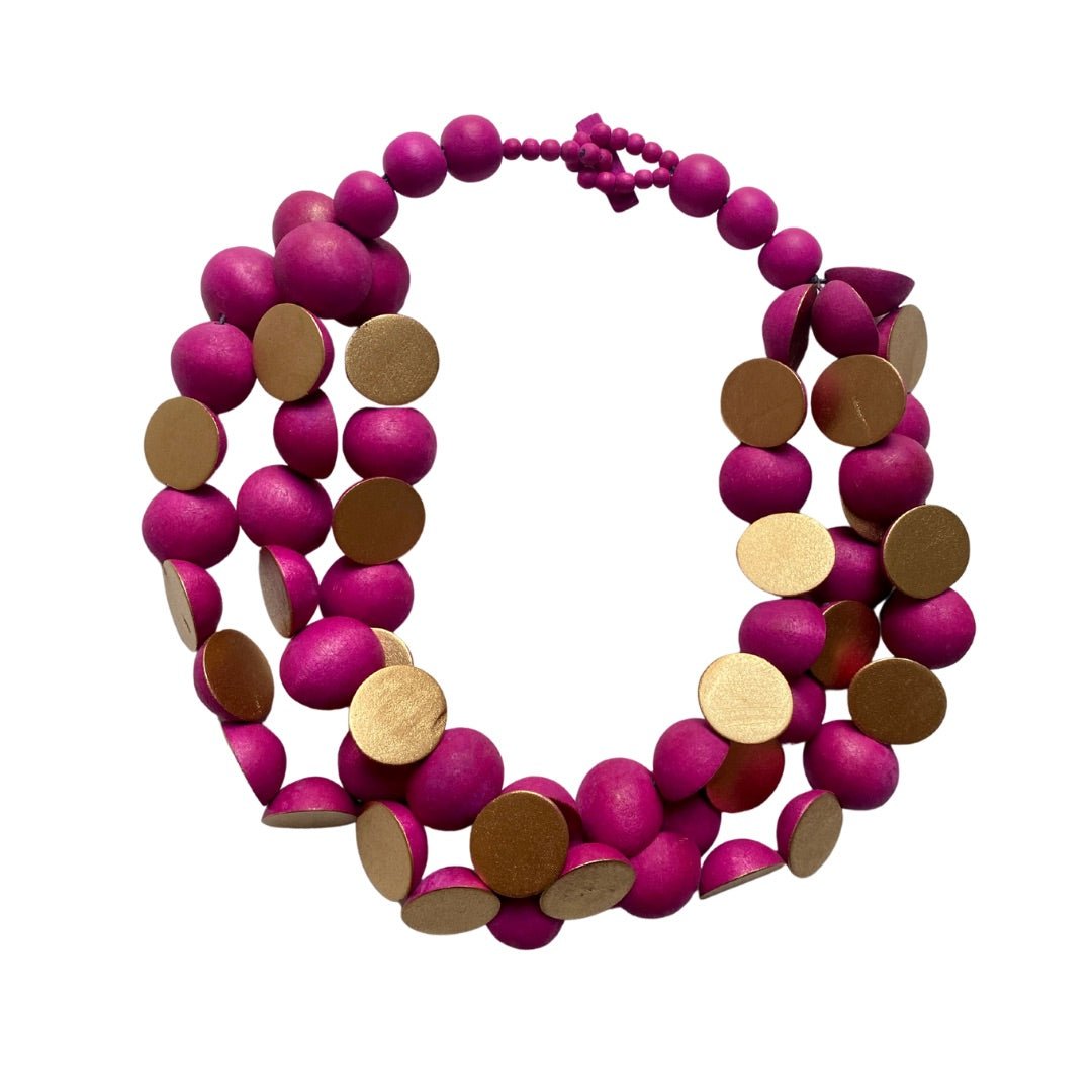 Collana Singapore Metallic - fucsia - Bijondo
