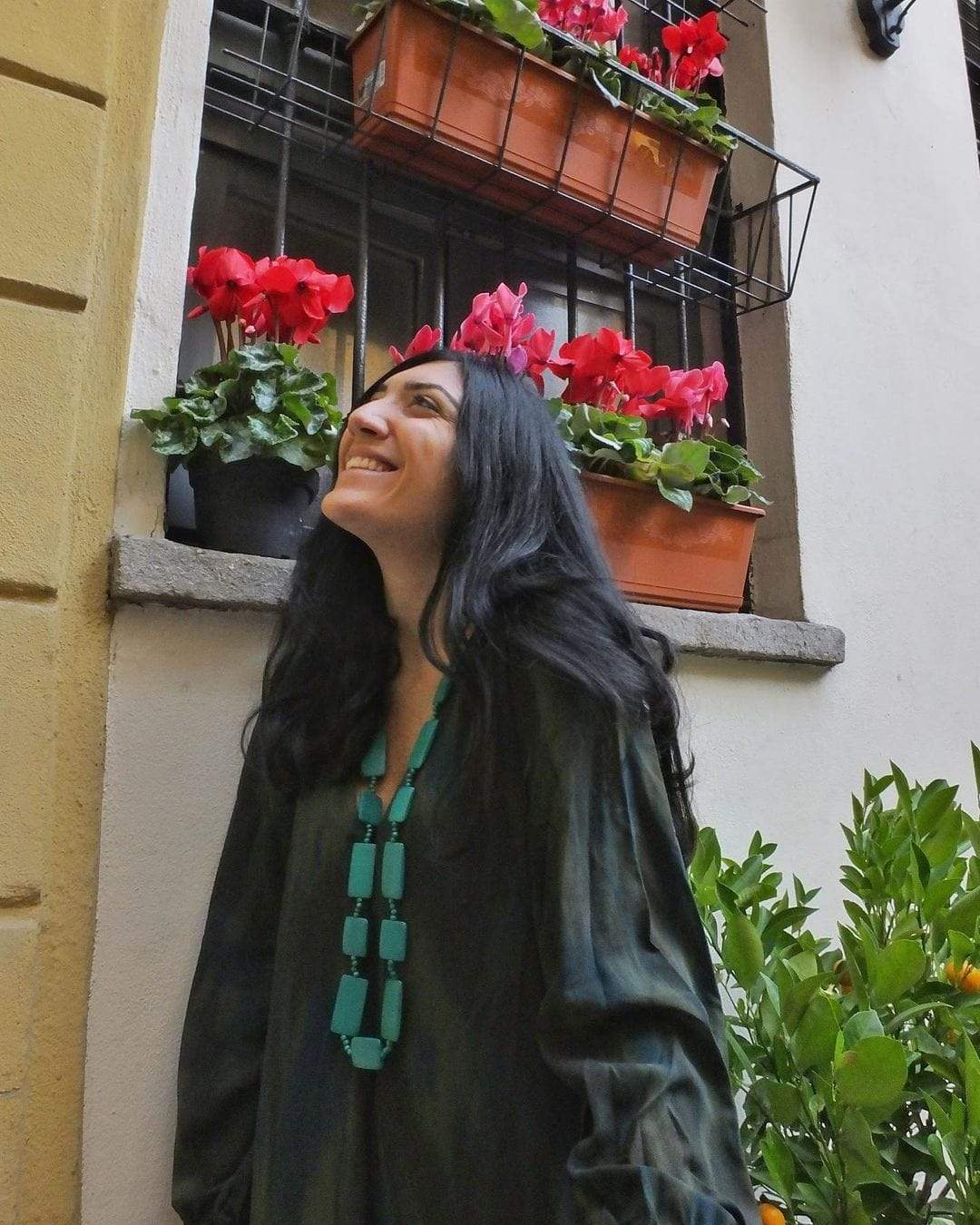 Collana Slovenia legno lunga - arancione - Bijondo