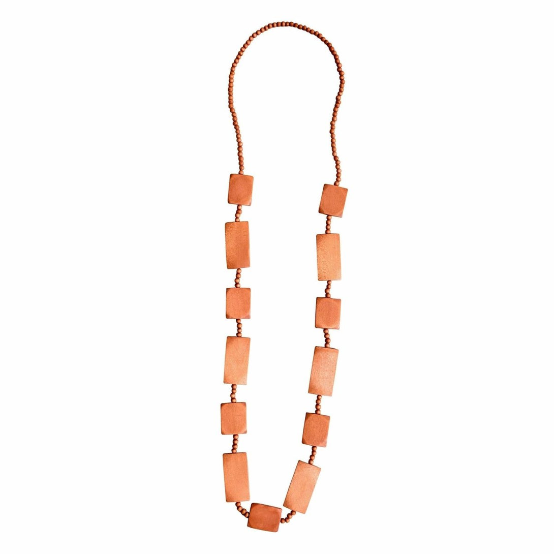 Collana Slovenia legno lunga - arancione - Bijondo