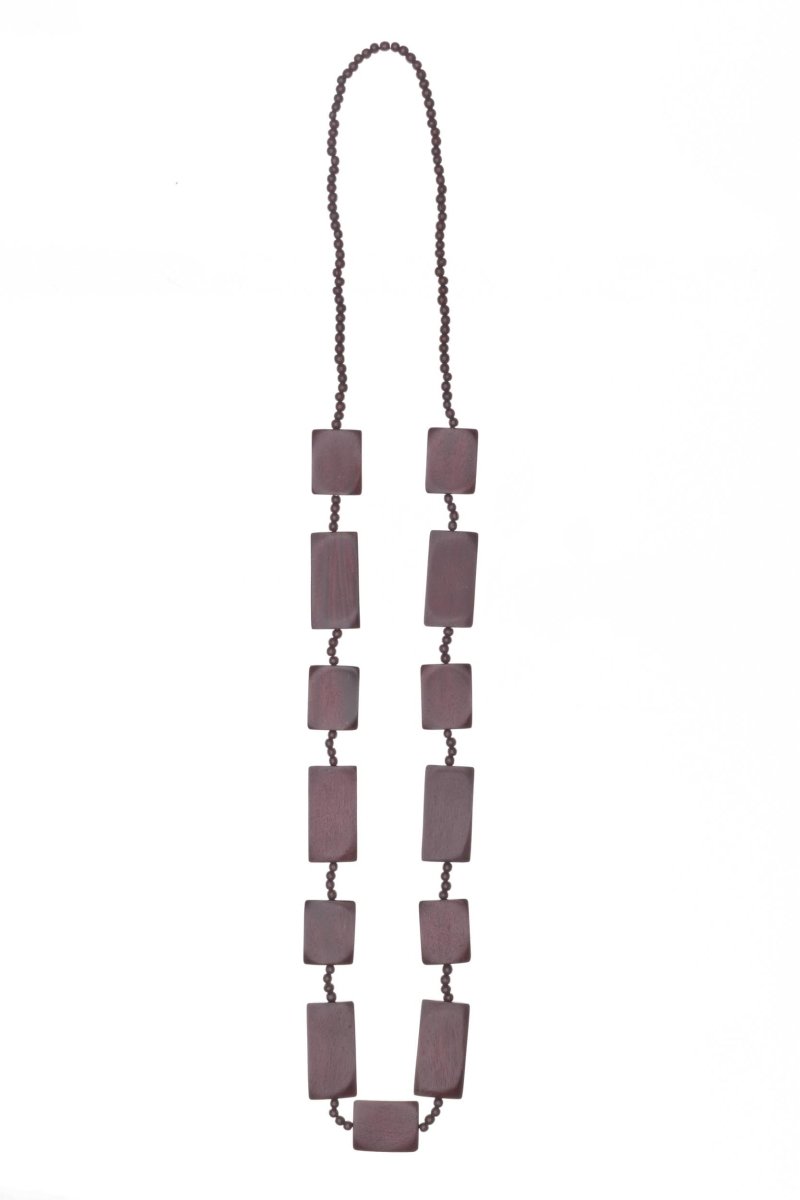 Collana Slovenia legno lunga - bordeaux - Bijondo