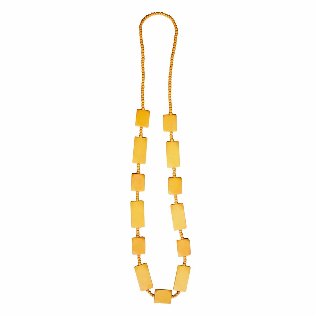 Collana Slovenia legno lunga - zafferano - Bijondo