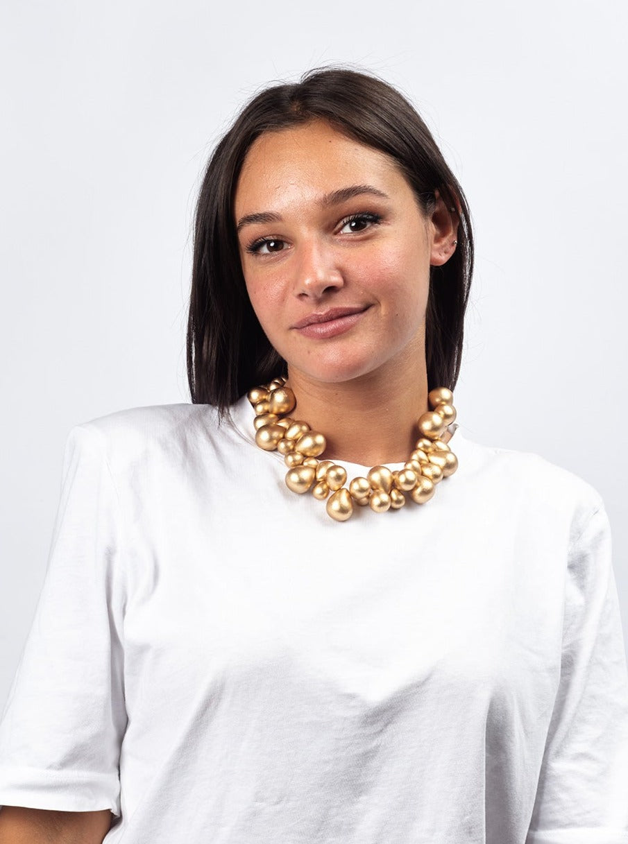 Collana Tibet Metallic legno regolabile-oro-Bijondo