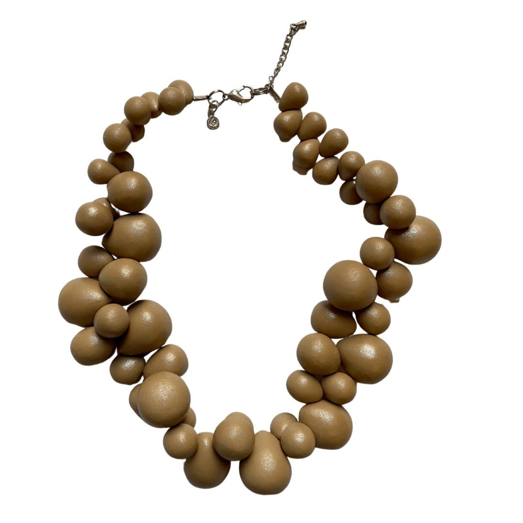 Collana Tibet Metallic legno regolabile - perlato - Bijondo