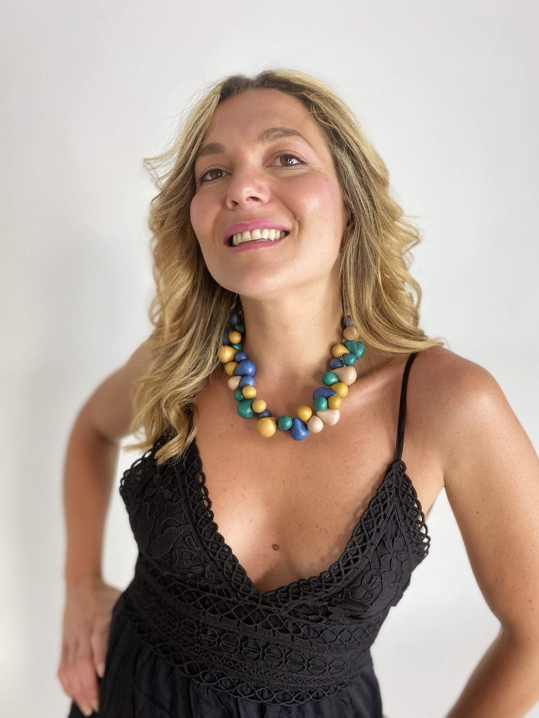 Collana Tibet legno regolabile - verde scuro - Bijondo