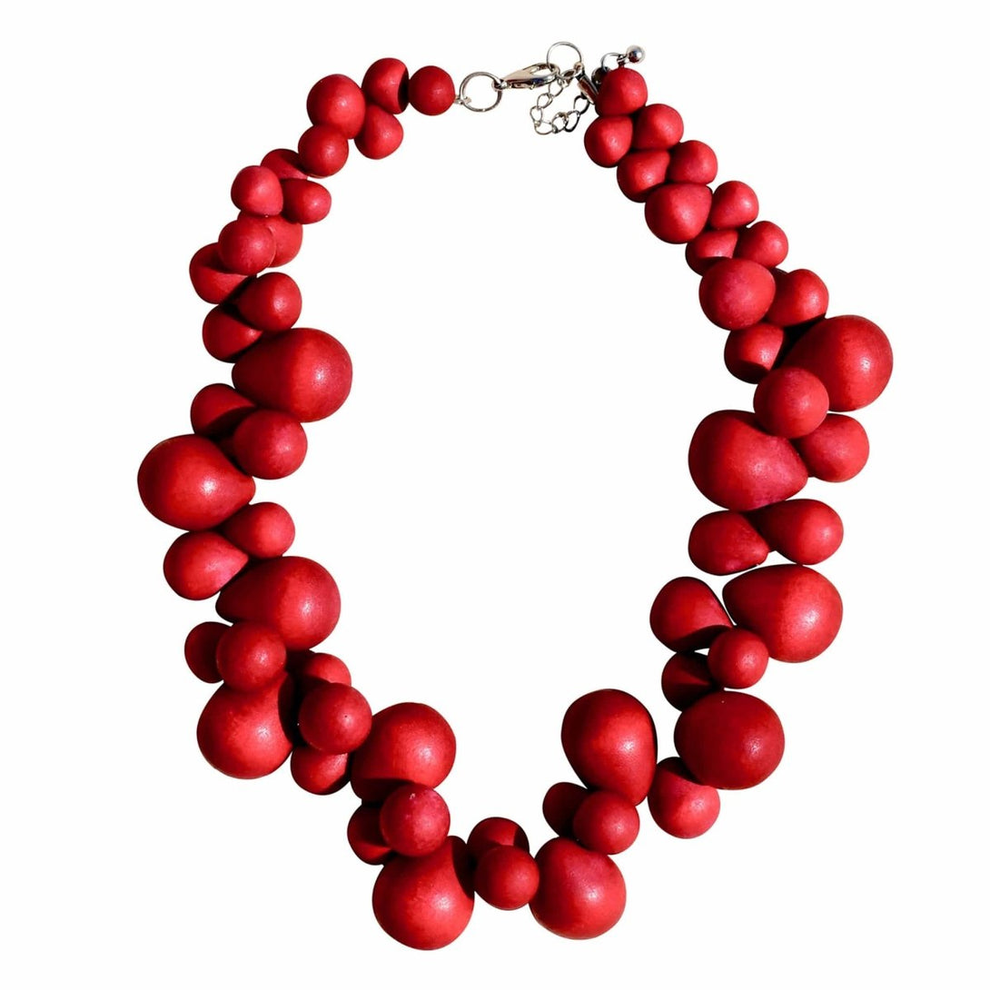 Collana Tibet legno regolabile - rosso - Bijondo