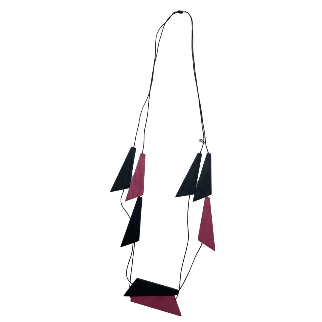 Collana Togo legno lunga-nero-Bijondo