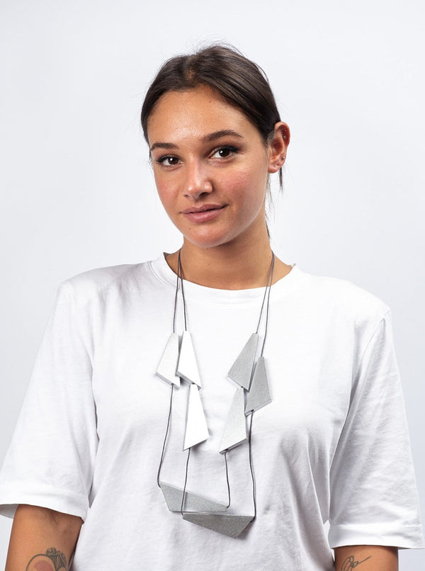 Collana Togo metallic-bianco-Bijondo