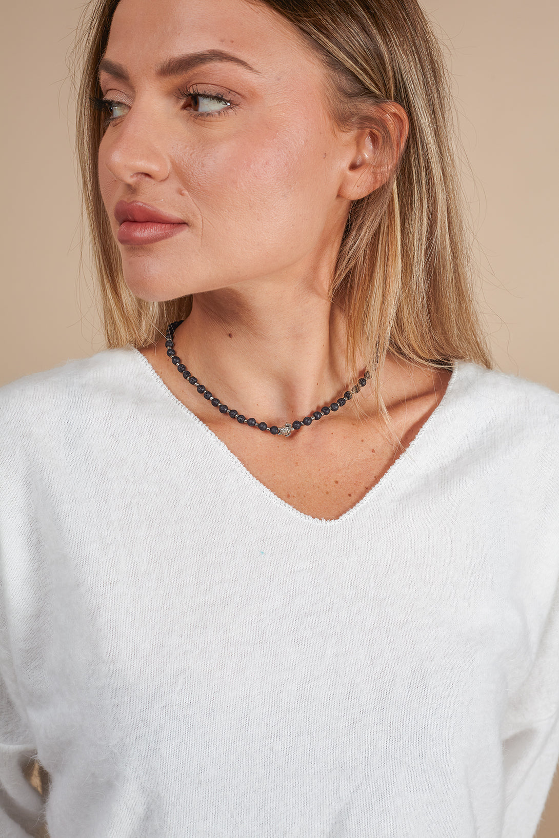 Collana Turtle con perline di vetro-collana-Bijondo-Nero-Bijondo