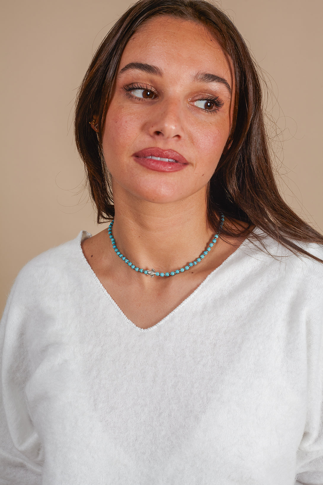 Collana Turtle con perline di vetro-collana-Bijondo-Turchese-Bijondo