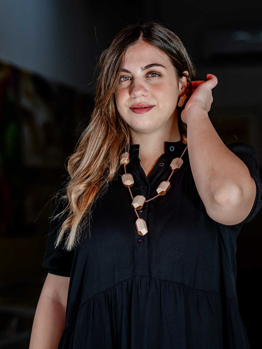 Collana Y con legno Serena-collana-EW-Bijondo