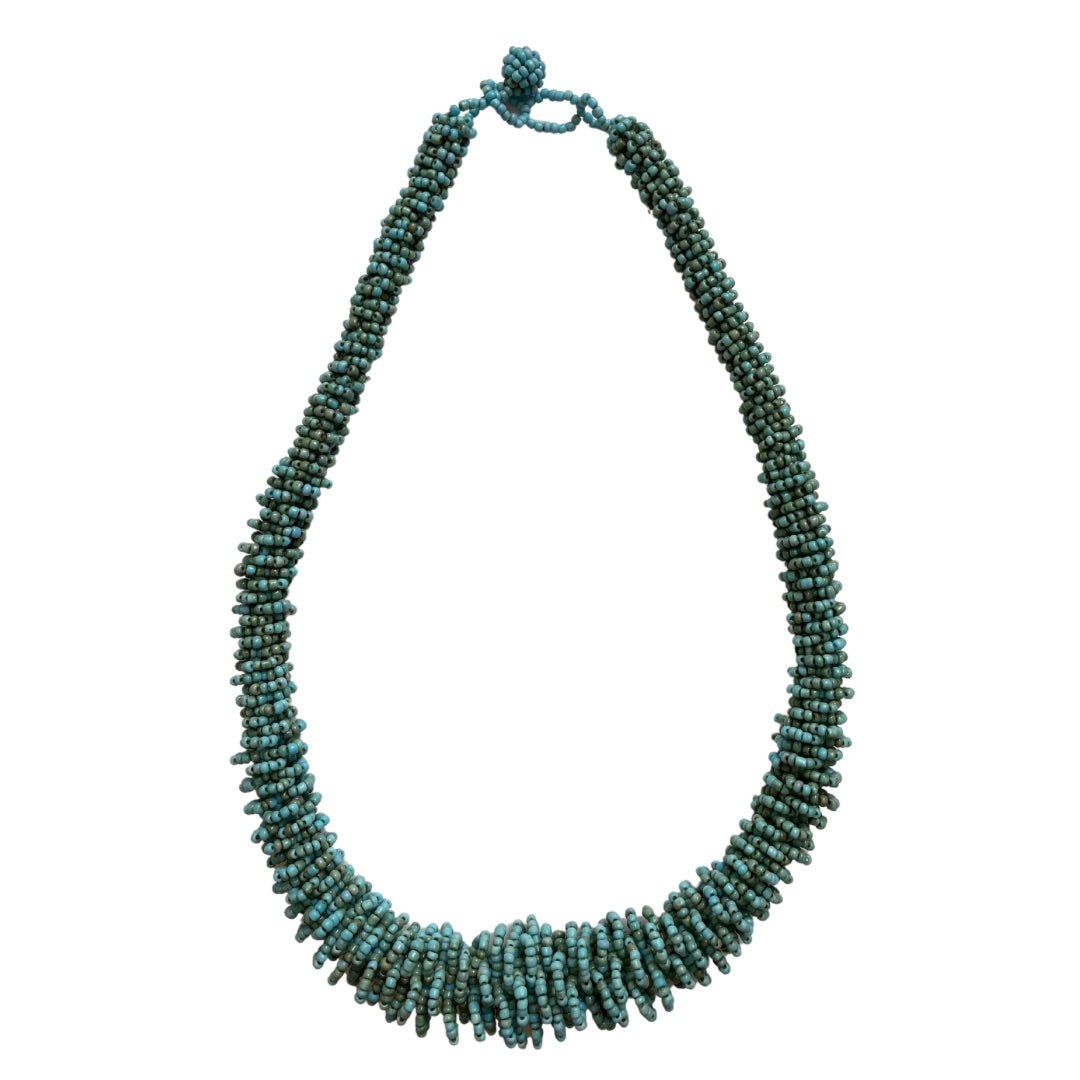 Collana cordone vetro Creta-celeste-Bijondo