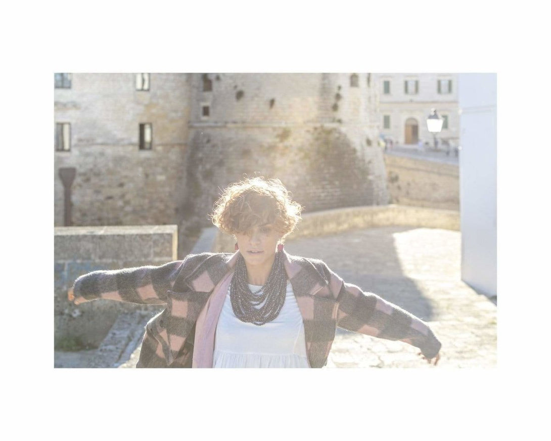 Collana corta Mali legno - nero screziato - Bijondo