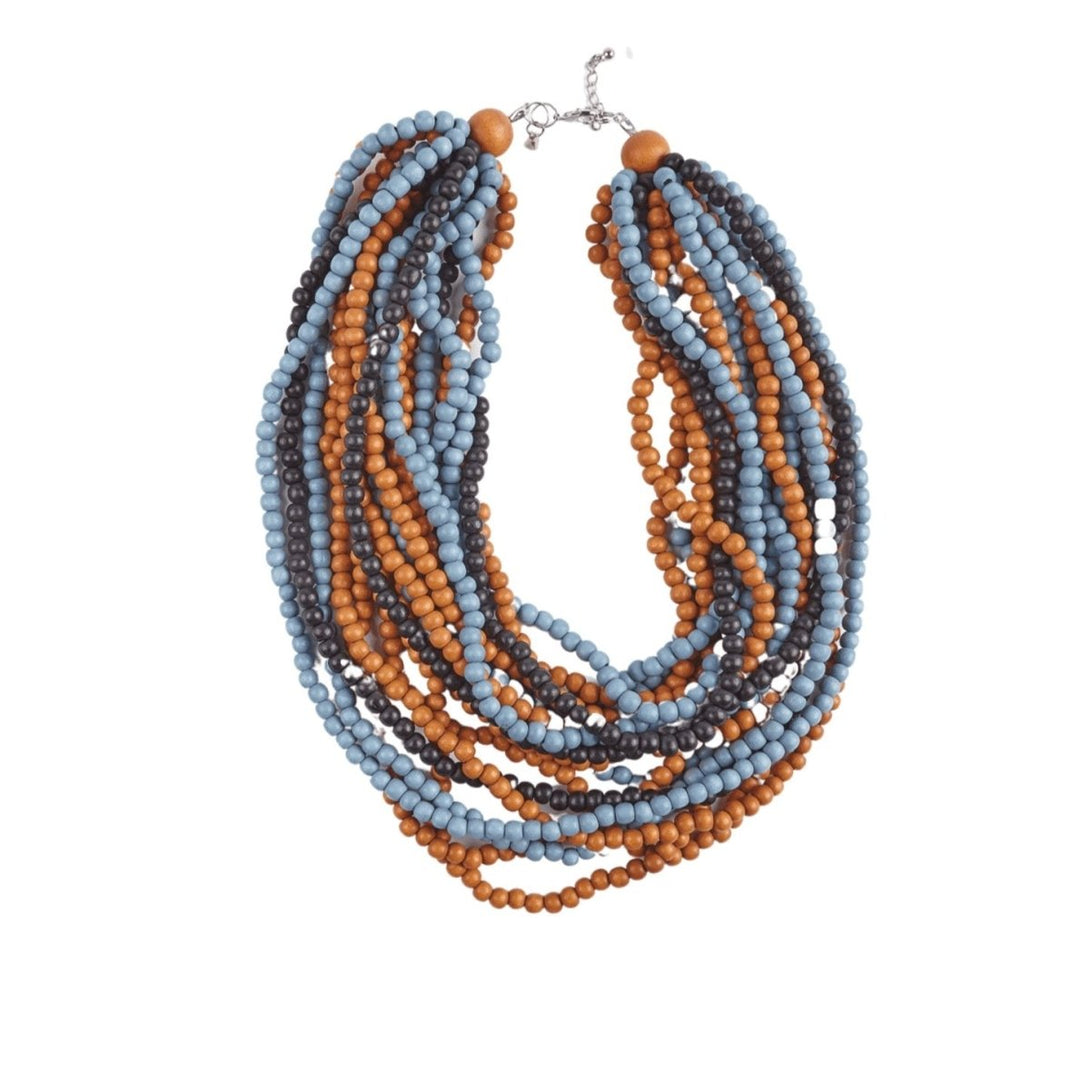 Collana corta Mali legno - nero screziato - Bijondo