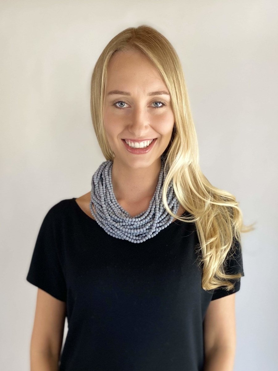 Collana corta Mali legno - petrolio - Bijondo