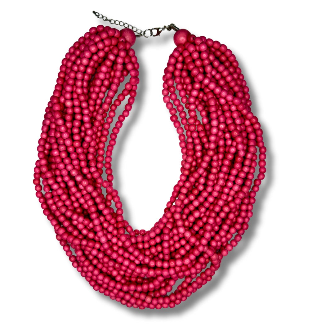 Collana corta Mali legno-collana-EW-fucsia-Bijondo
