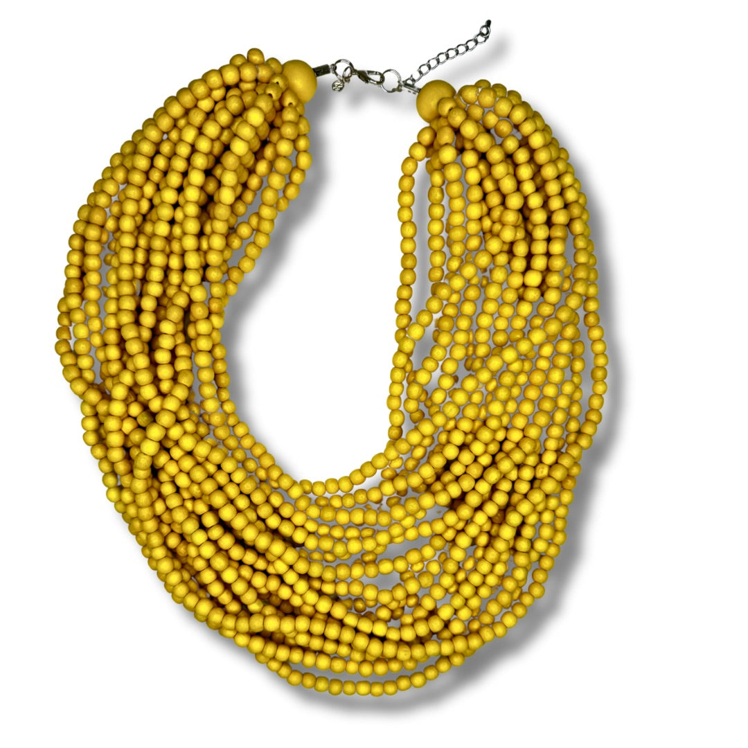 Collana corta Mali legno-collana-EW-giallo-Bijondo