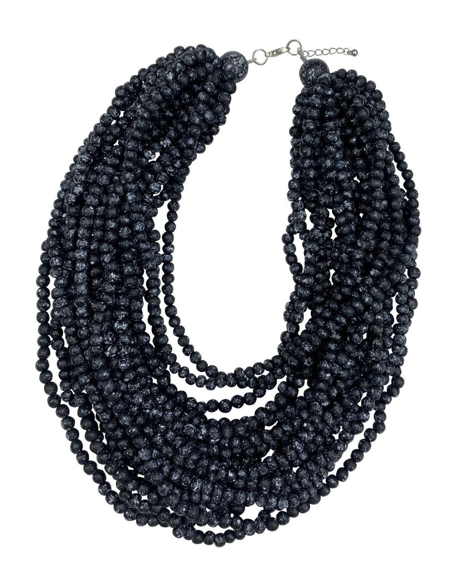 Collana corta Mali legno - nero screziato - Bijondo