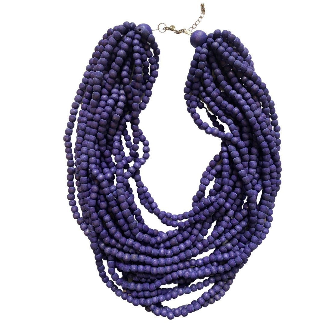 Collana corta Mali legno - viola - Bijondo