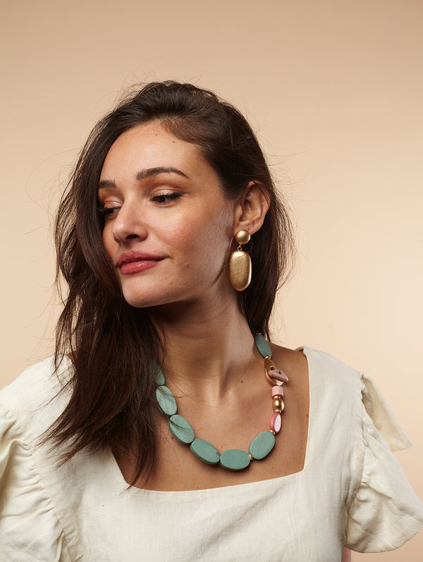 Collana corta, leggera, legno Lotti metallic-collana-EW-Bijondo