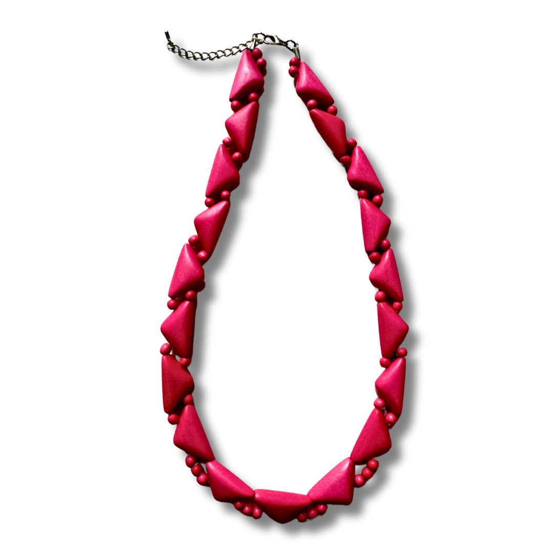 Collana corta, leggera, legno, regolabile Honey-Collana-EW-Fucsia-Bijondo