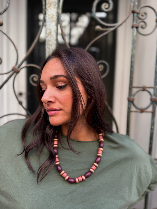 Collana corta, legno Agnes-colllana-Bijondo-Rame-Bijondo