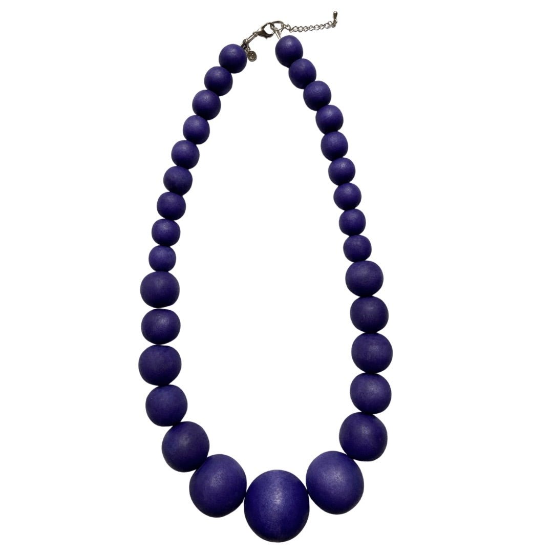 Collana corta legno Bulgaria - viola - Bijondo