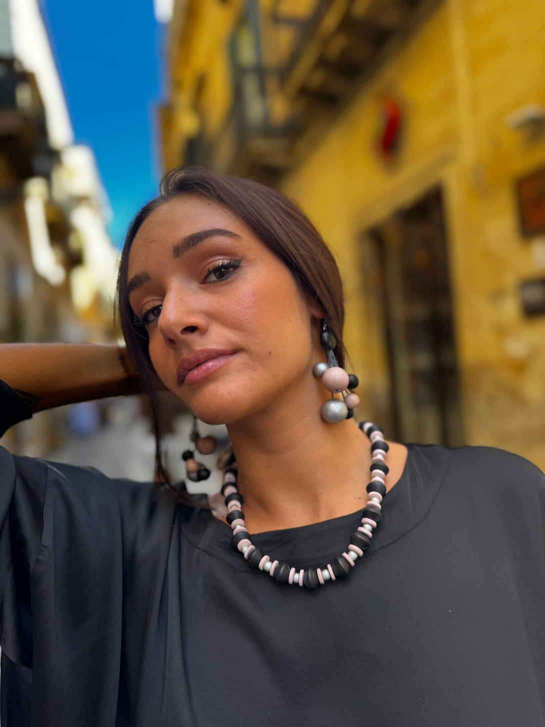 Collana corta legno Clelia-Collana-Bijondo-Bijondo