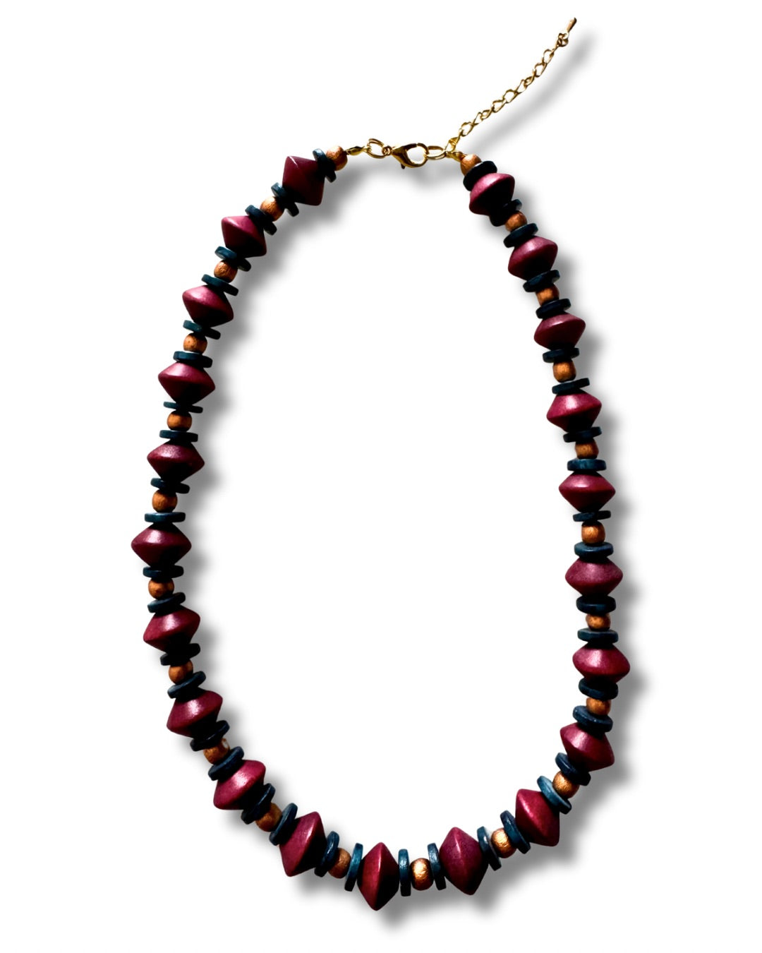 Collana corta legno Clelia-Collana-Bijondo-Bordeaux-Bijondo