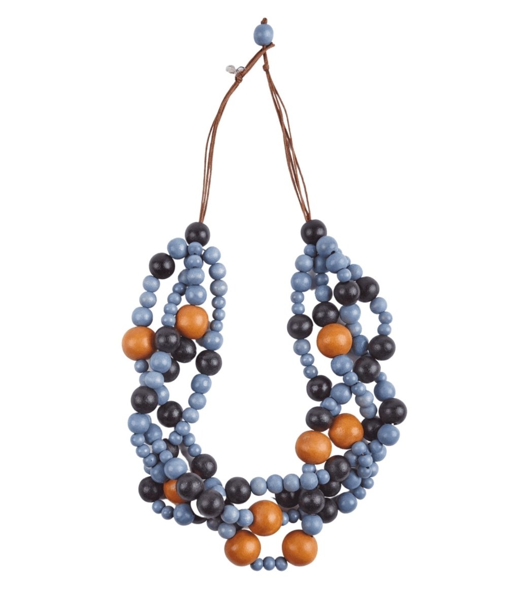 Collana corta legno Dublin 8 - carta da zucchero - Bijondo