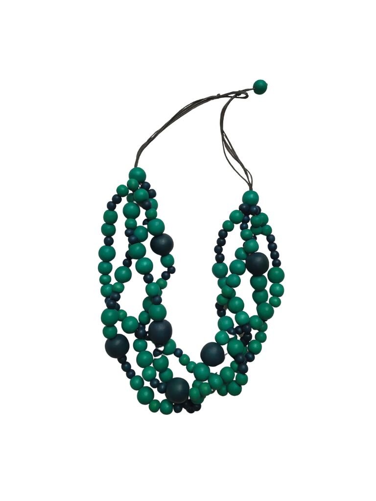 Collana corta legno Dublin 8 - smeraldo - Bijondo